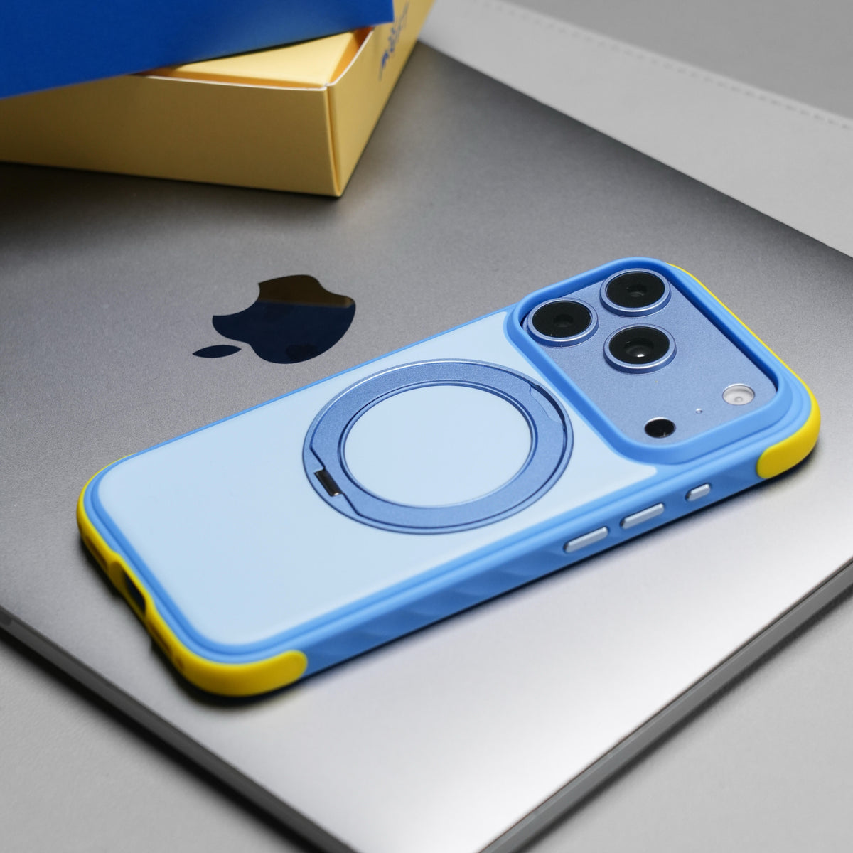 AEROGUARD™ Air Cushion Case with 360° Ring Stand – iPhone 17/18 Series