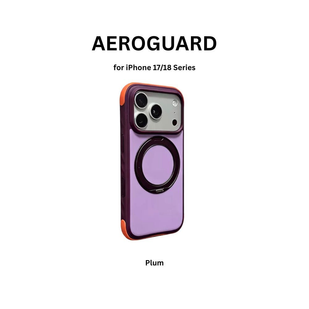 AEROGUARD™ Air Cushion Case with 360° Ring Stand – iPhone 17/18 Series